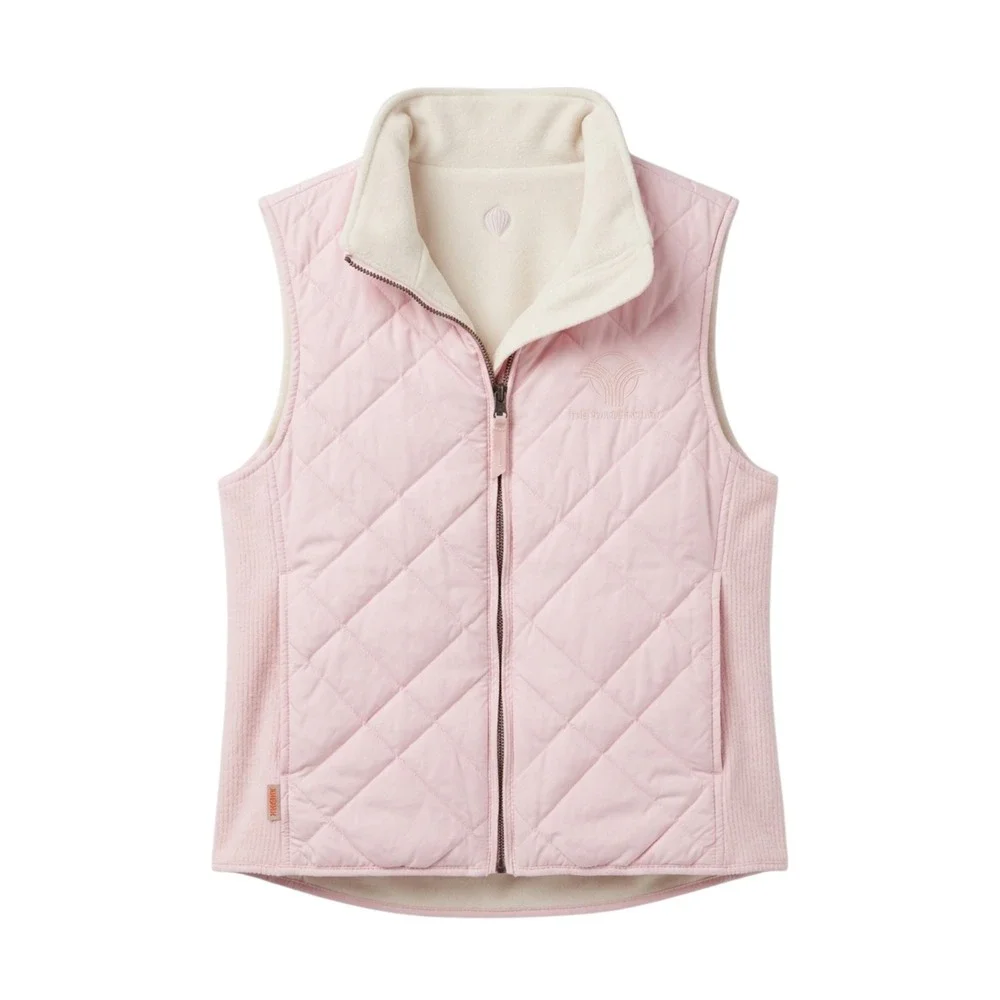Sunice Reversible Quilted Fleece Vest Women Small Pink The Vintage Club Golf